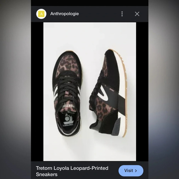 Tretorn Loyola Leopard-Printed Sneakers from Anthropologie size 8 - Picture 1 of 11